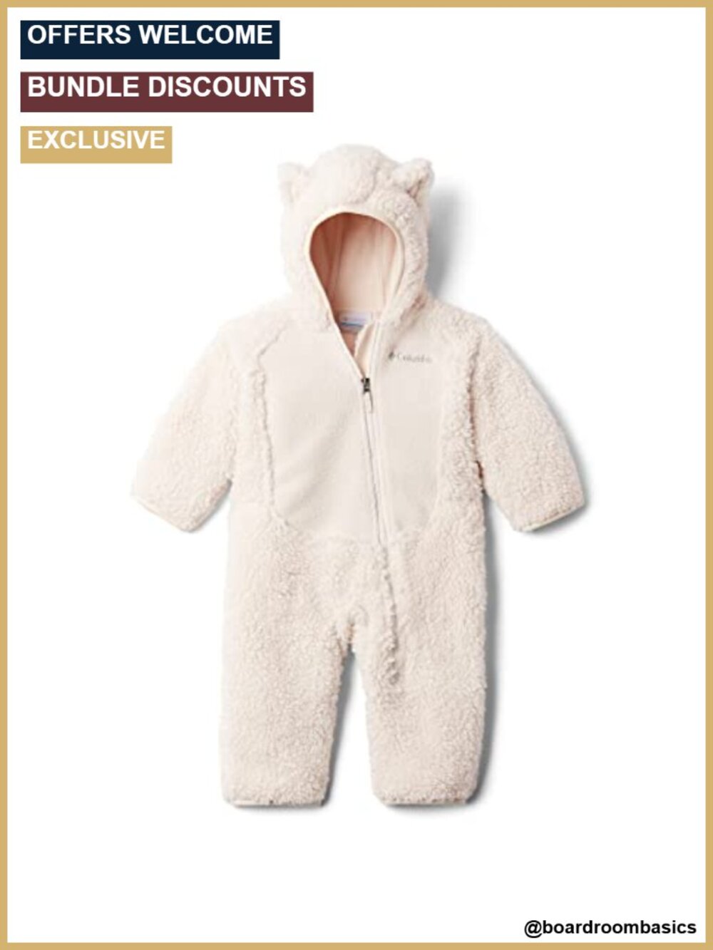 Columbia Kids Sherpa Bunting Infant Fox Ears Hooded Zip Snowsuit